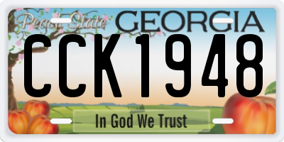 GA license plate CCK1948