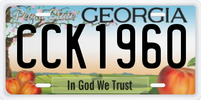 GA license plate CCK1960