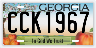 GA license plate CCK1967