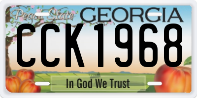 GA license plate CCK1968