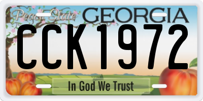 GA license plate CCK1972