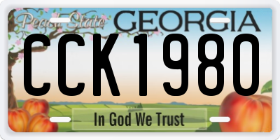 GA license plate CCK1980