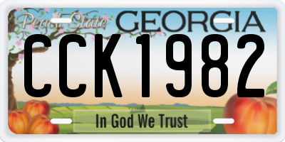 GA license plate CCK1982