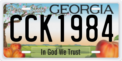 GA license plate CCK1984