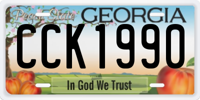 GA license plate CCK1990