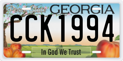 GA license plate CCK1994