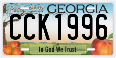 GA license plate CCK1996