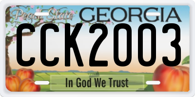 GA license plate CCK2003