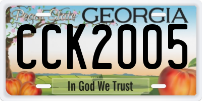 GA license plate CCK2005