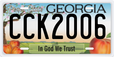 GA license plate CCK2006