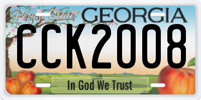 GA license plate CCK2008