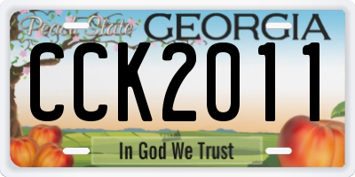 GA license plate CCK2011