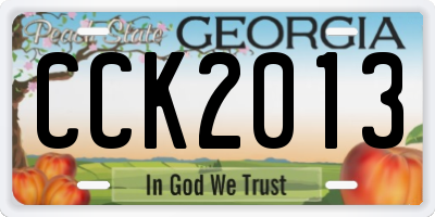 GA license plate CCK2013