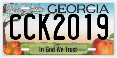 GA license plate CCK2019