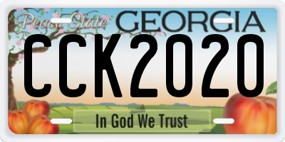 GA license plate CCK2020