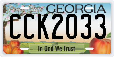 GA license plate CCK2033