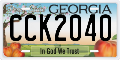 GA license plate CCK2040