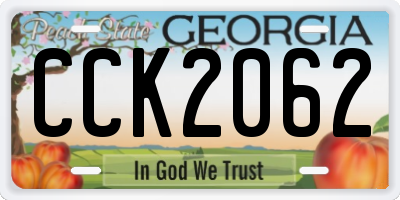 GA license plate CCK2062