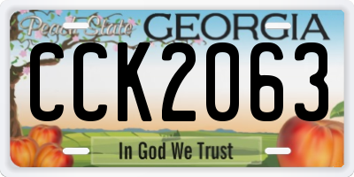 GA license plate CCK2063