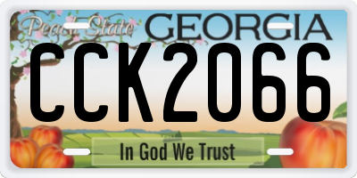 GA license plate CCK2066