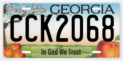 GA license plate CCK2068