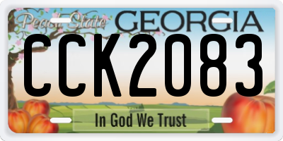GA license plate CCK2083