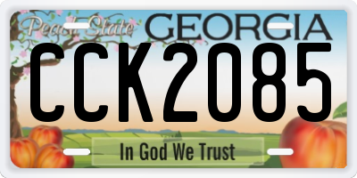 GA license plate CCK2085