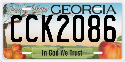 GA license plate CCK2086