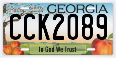 GA license plate CCK2089