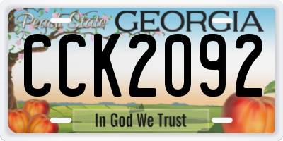 GA license plate CCK2092