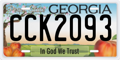 GA license plate CCK2093