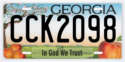 GA license plate CCK2098