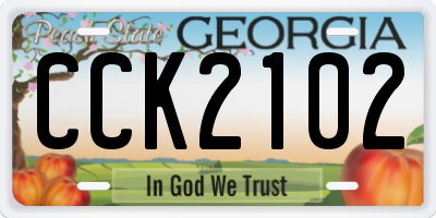 GA license plate CCK2102
