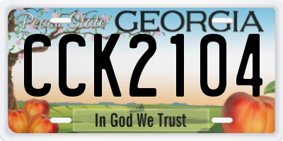 GA license plate CCK2104