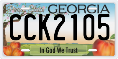 GA license plate CCK2105