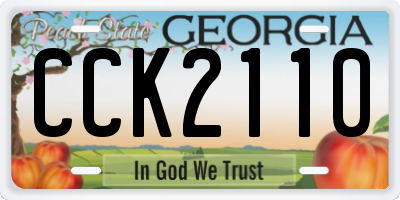 GA license plate CCK2110