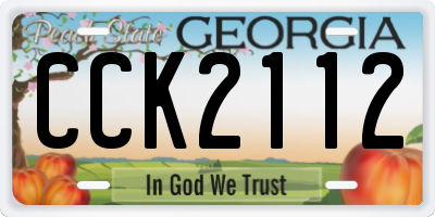 GA license plate CCK2112