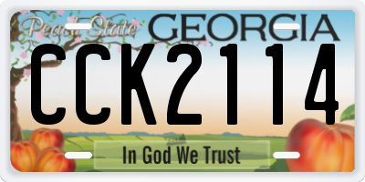 GA license plate CCK2114