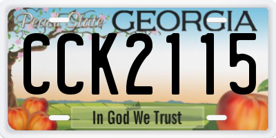 GA license plate CCK2115