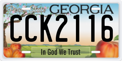 GA license plate CCK2116