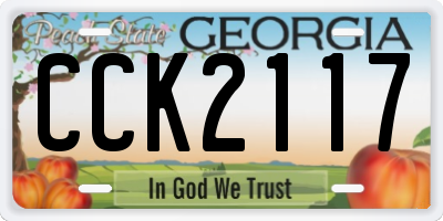 GA license plate CCK2117