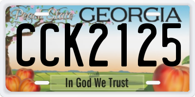 GA license plate CCK2125