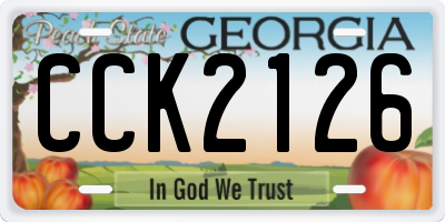 GA license plate CCK2126
