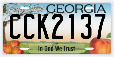 GA license plate CCK2137