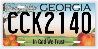GA license plate CCK2140