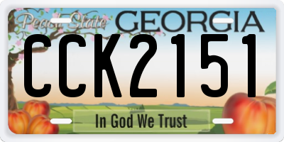 GA license plate CCK2151