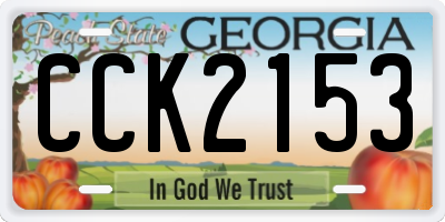 GA license plate CCK2153