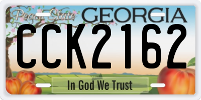 GA license plate CCK2162
