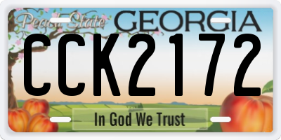 GA license plate CCK2172