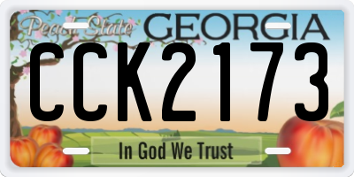 GA license plate CCK2173